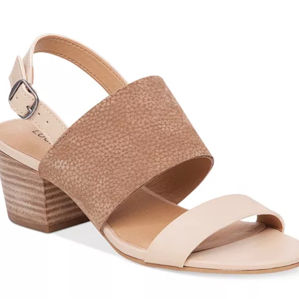 Lucky Brand Tan and Cream Sandals